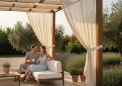 Stín s elegancí: proč zvolit textilní baldachýn do vaší pergoly