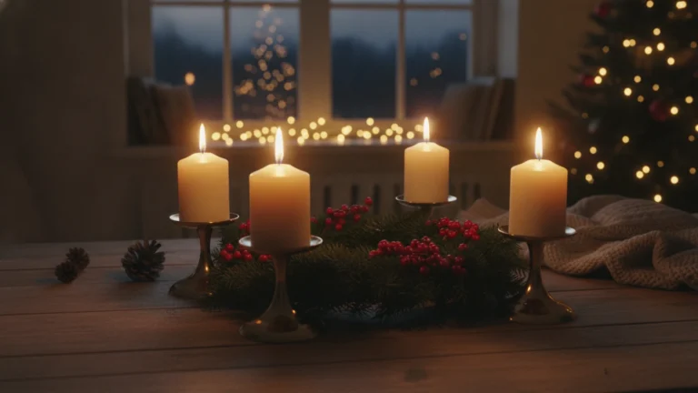 Adventní věnec se svíčkami