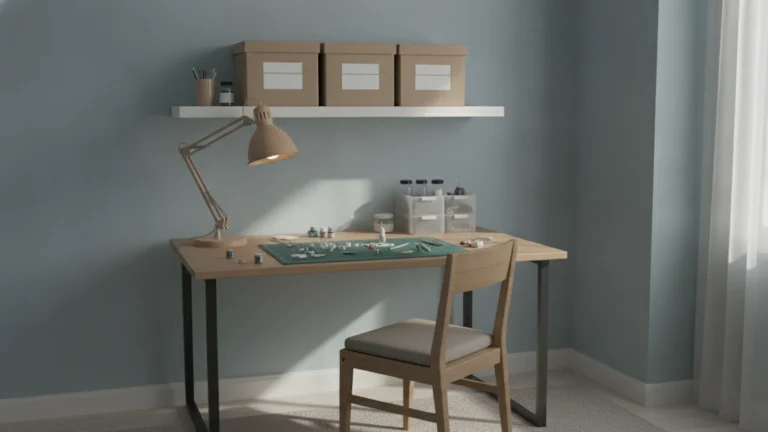 Koutek pro hobby doma: místo a úložiště