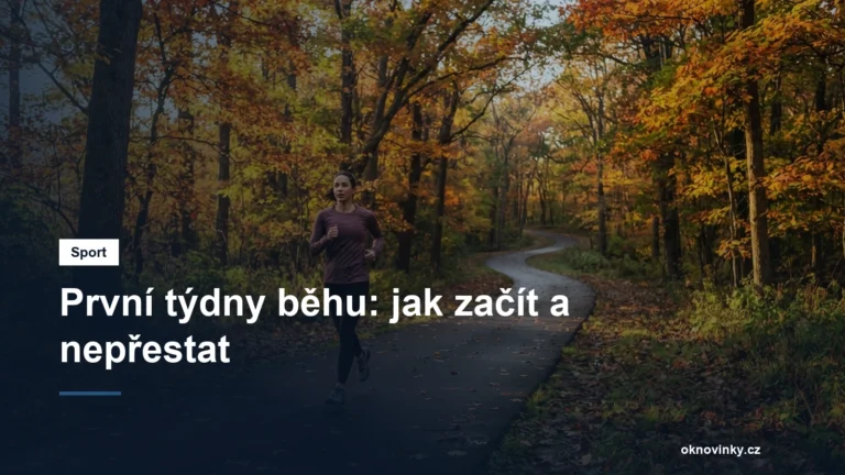 Běžec v parku na podzimní cestě
